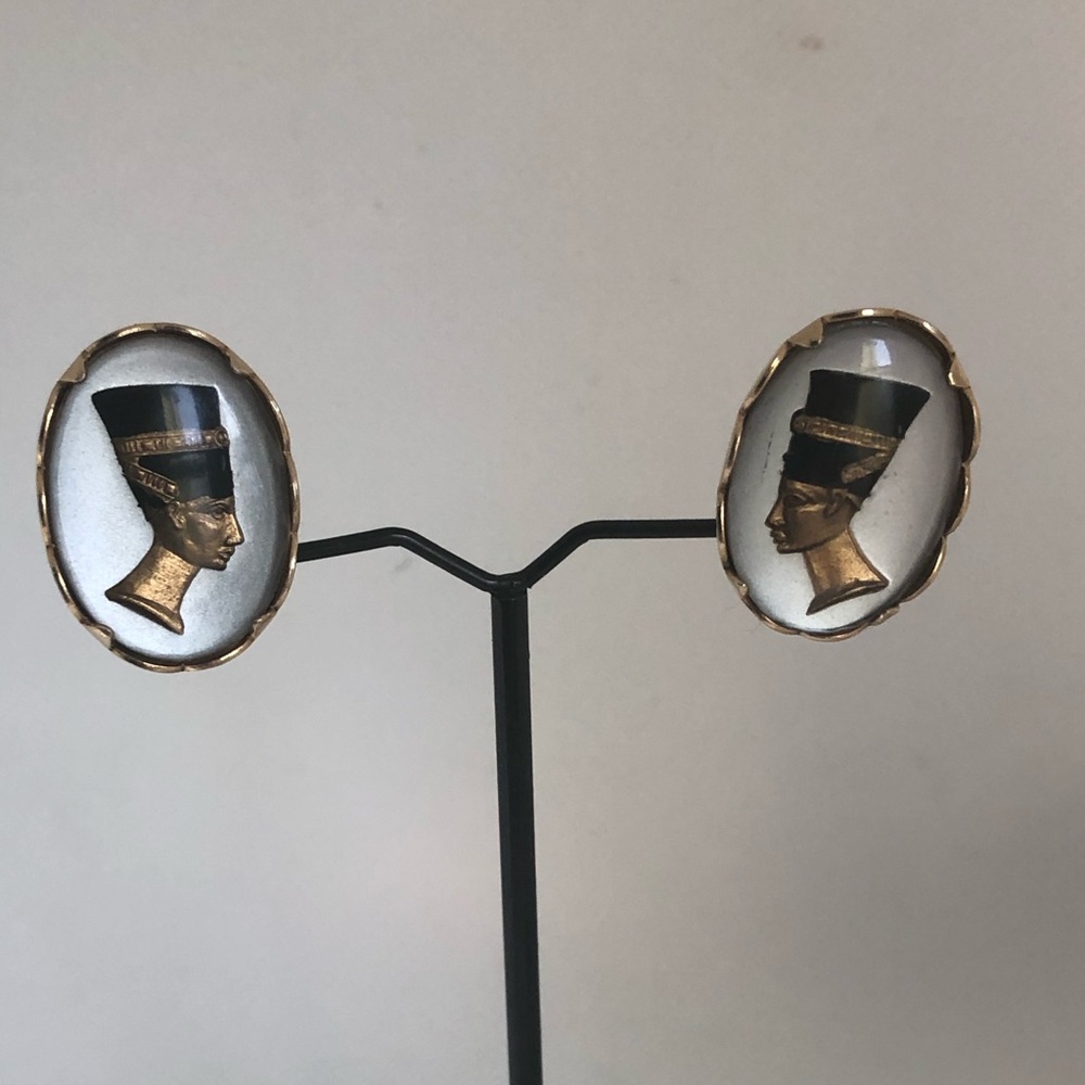 Vintage Egyptian clip on earrings